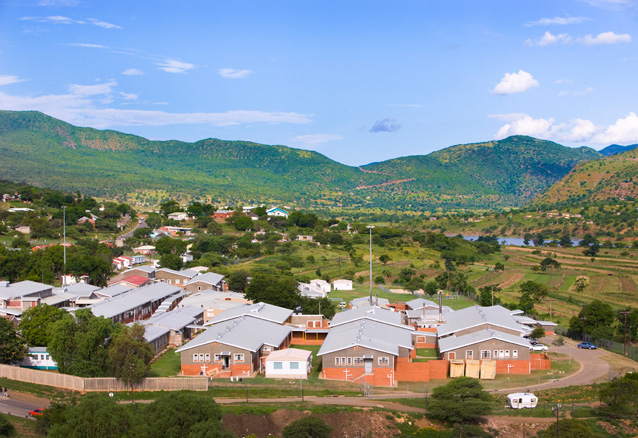 Aerial photograph of the village of Tugela Ferry