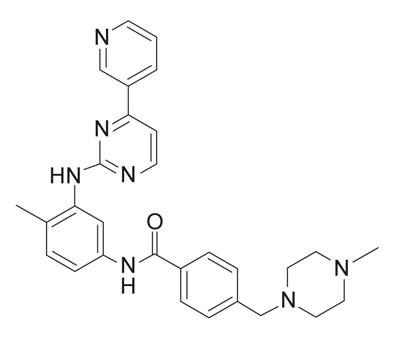 molecular structure of Gleevec diagram
