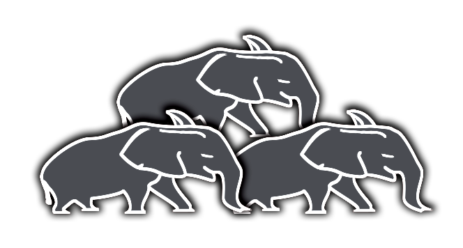 3 Tuskless Elephants