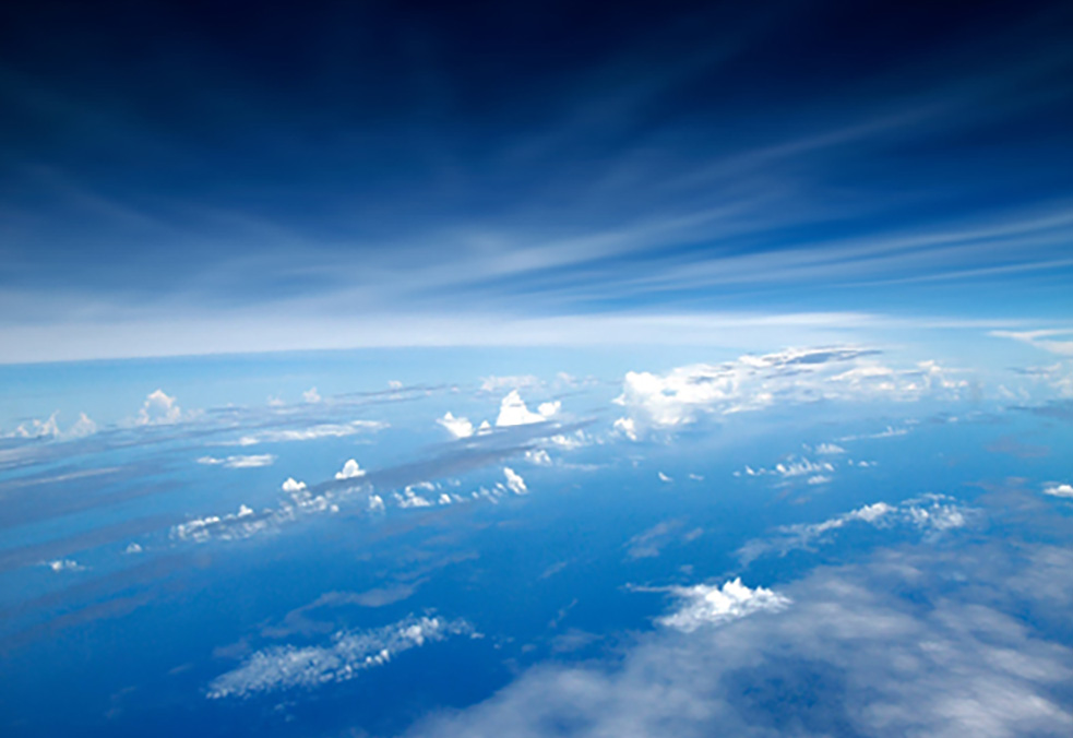 Earth's atmosphere viewed from above.