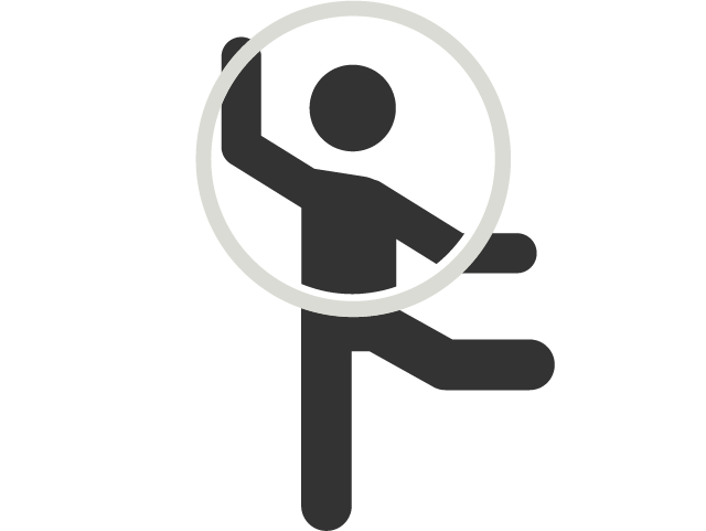 pictogram of gymnast with hoop